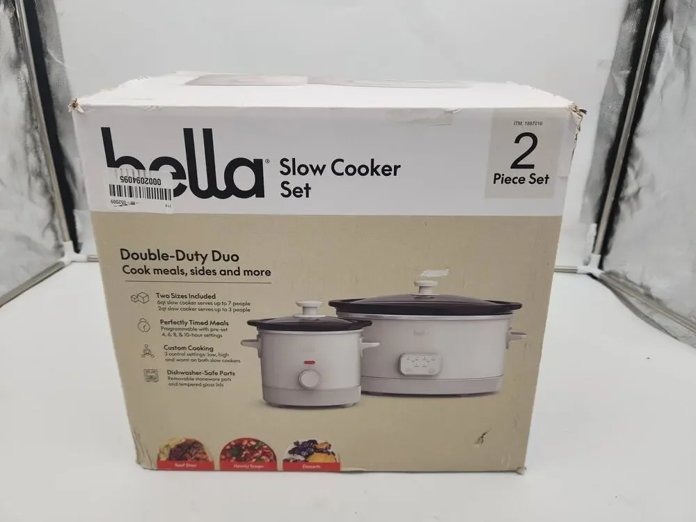 Bella Slow Cooker Set Double Duo Set of 2 Pre Owned